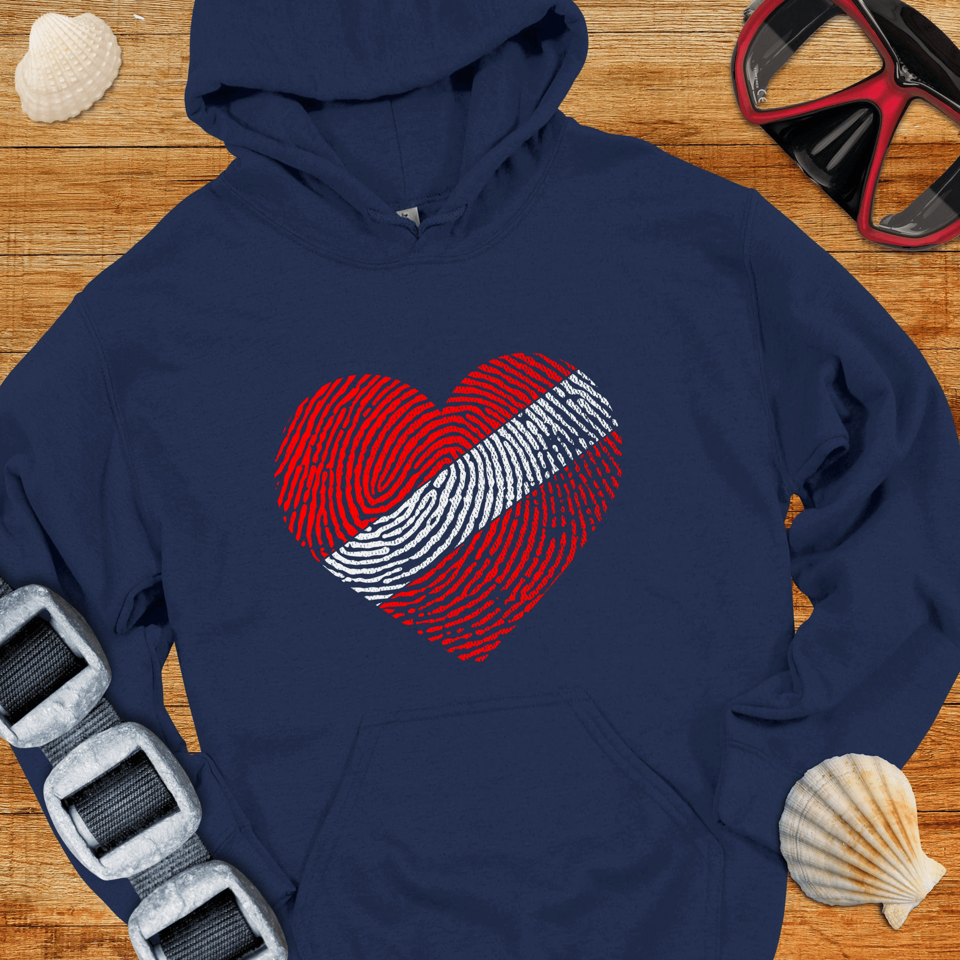 Hoodie Navy / S Diver Heart Hoodie