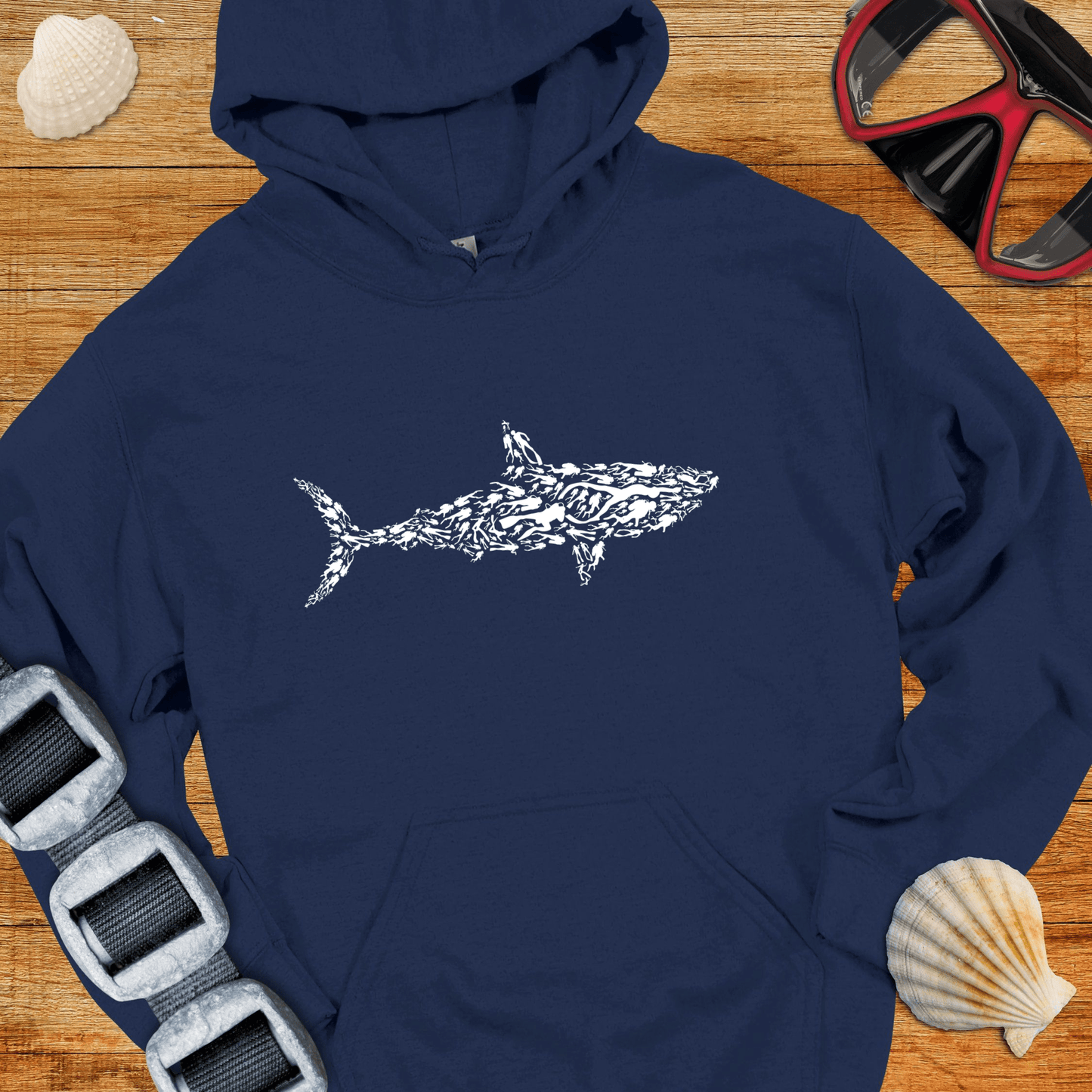Hoodie Navy / S Diver Shark Hoodie