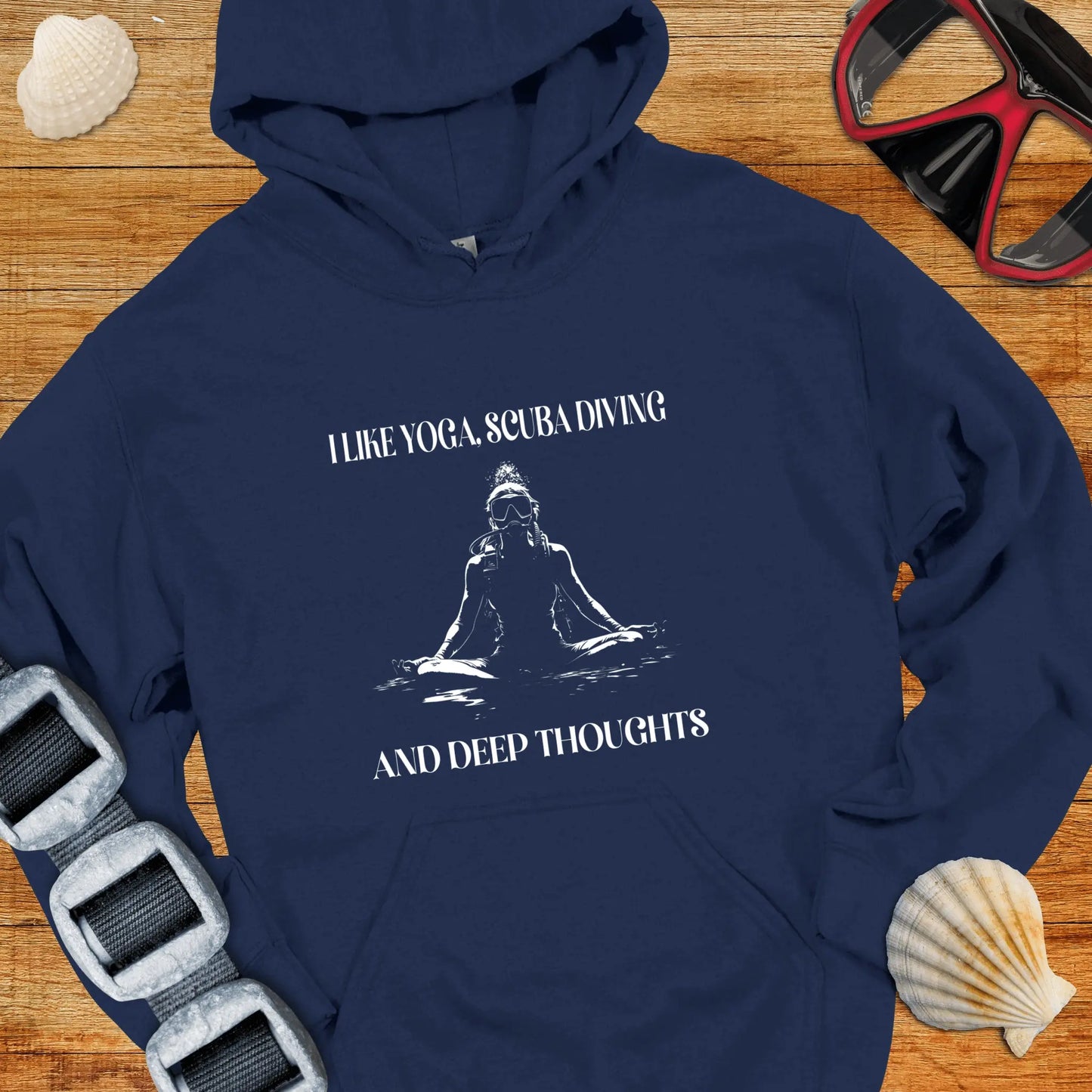 Hoodie Navy / S I Like Yoga & Diving Hoodie