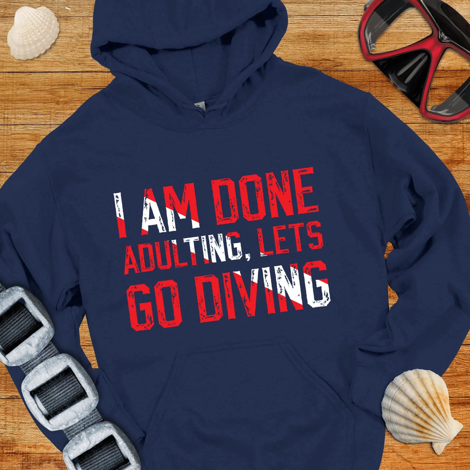 Hoodie Navy / S Lets Go Diving Hoodie