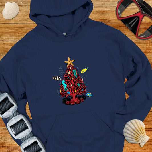 Hoodie Navy / S Xmas Dive Tree Hoodie