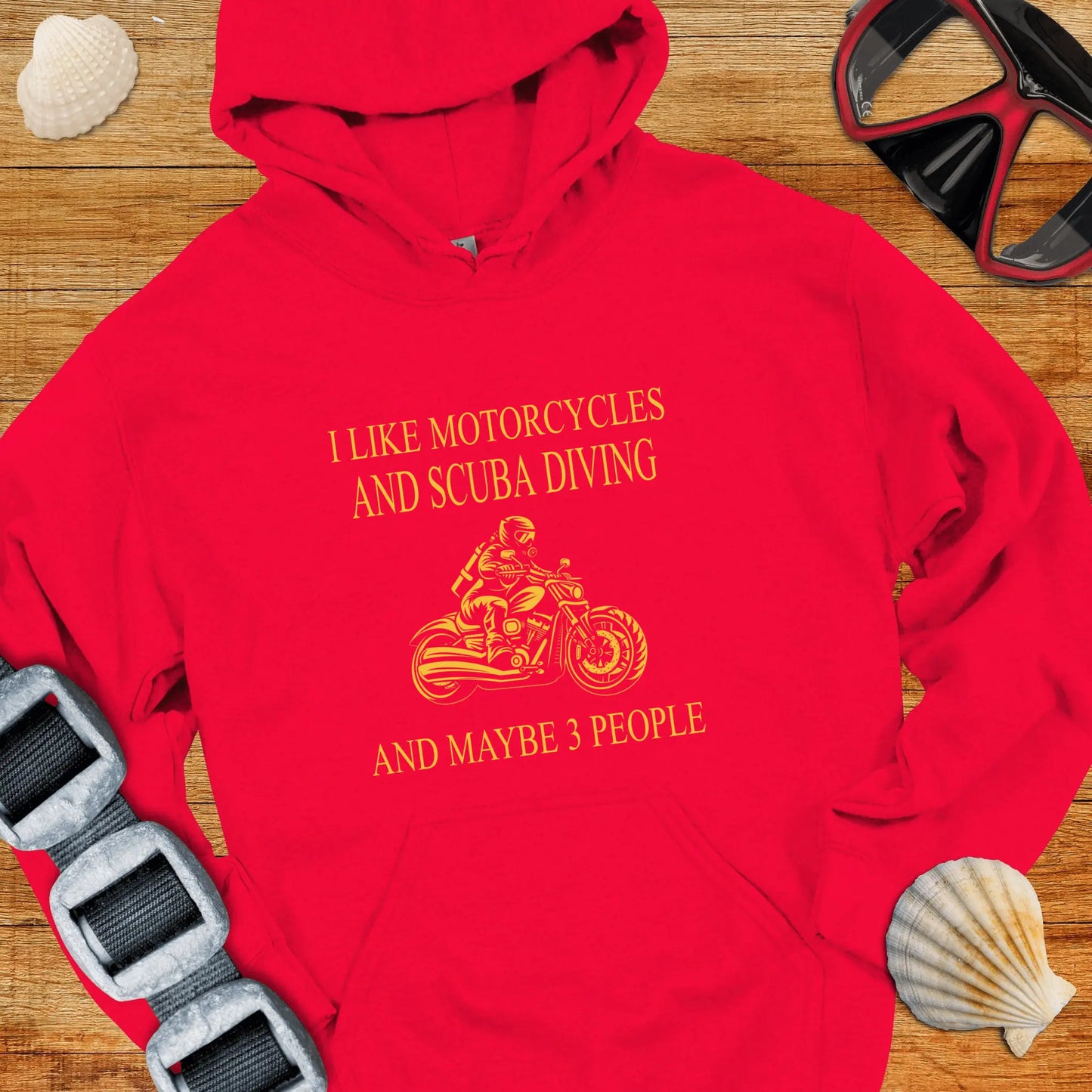 Hoodie Red / S Motorcycles & Scuba Hoodie