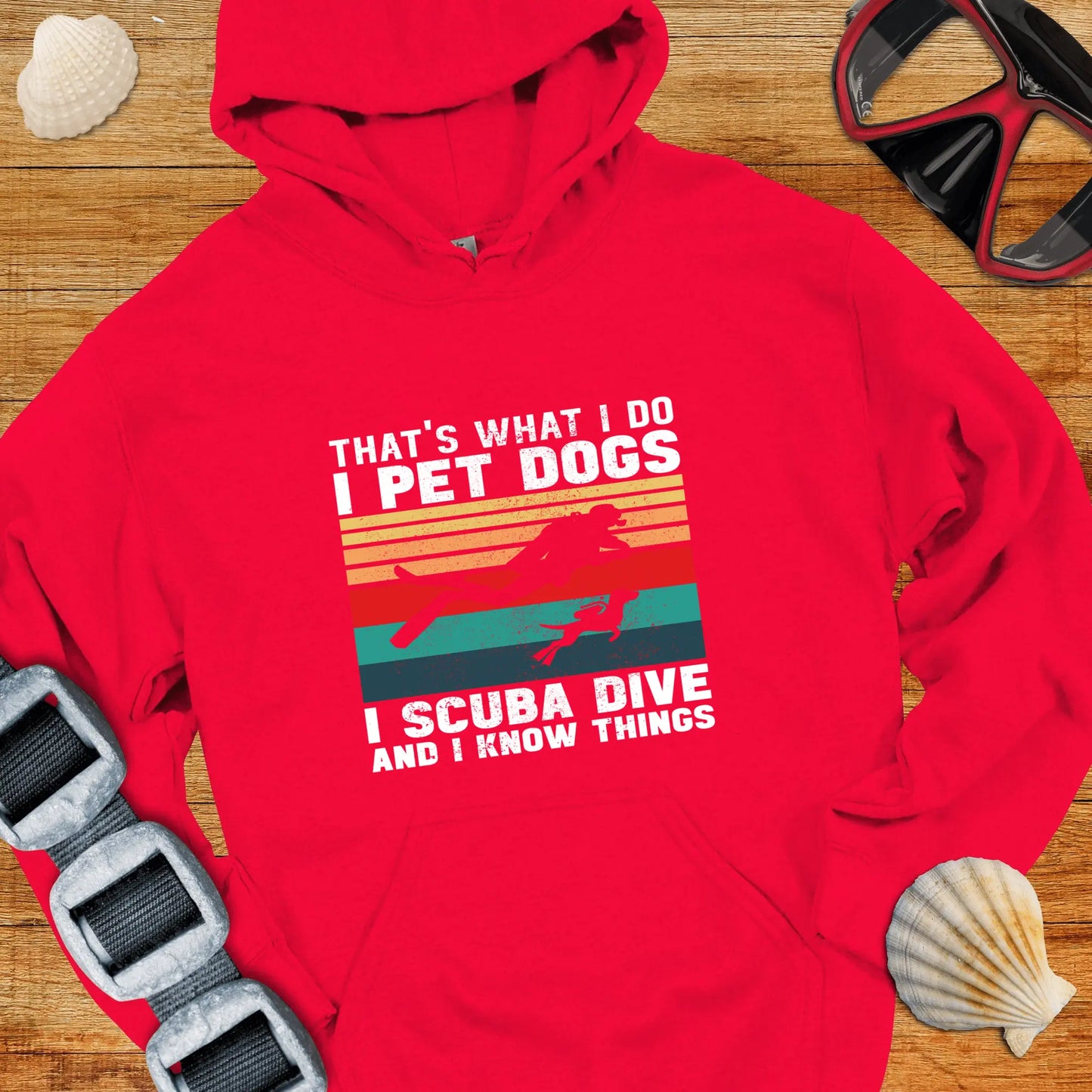 Hoodie Red / S Scuba and Dogs Hoodie