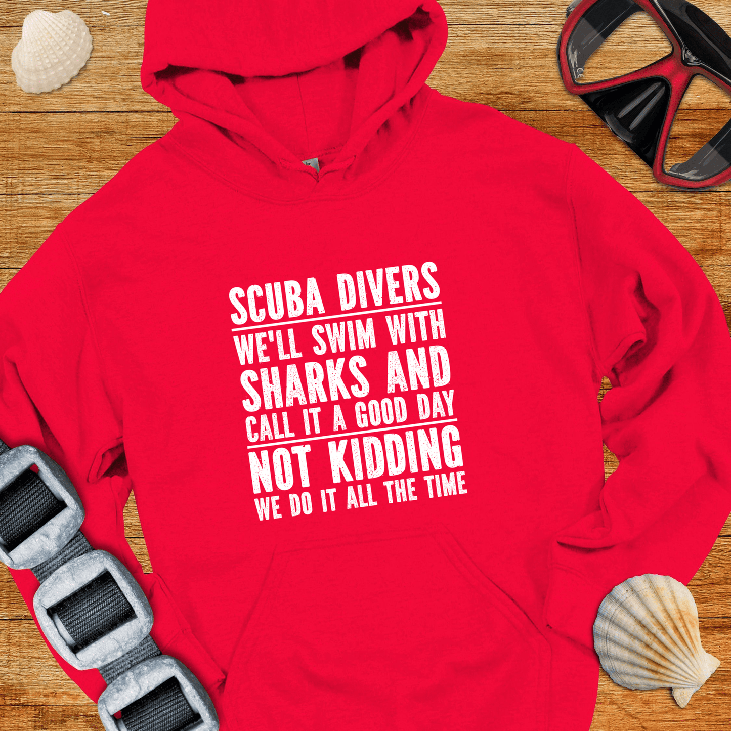 Hoodie Red / S Swim With Sharks Hoodie