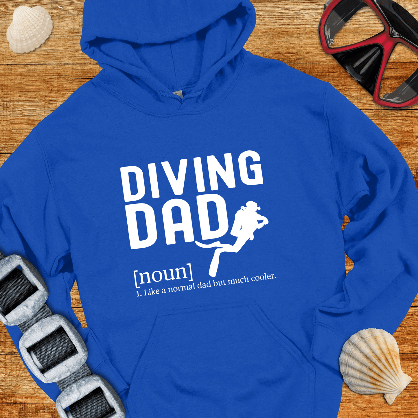 Hoodie Royal / S Cool Diving Dad Hoodie