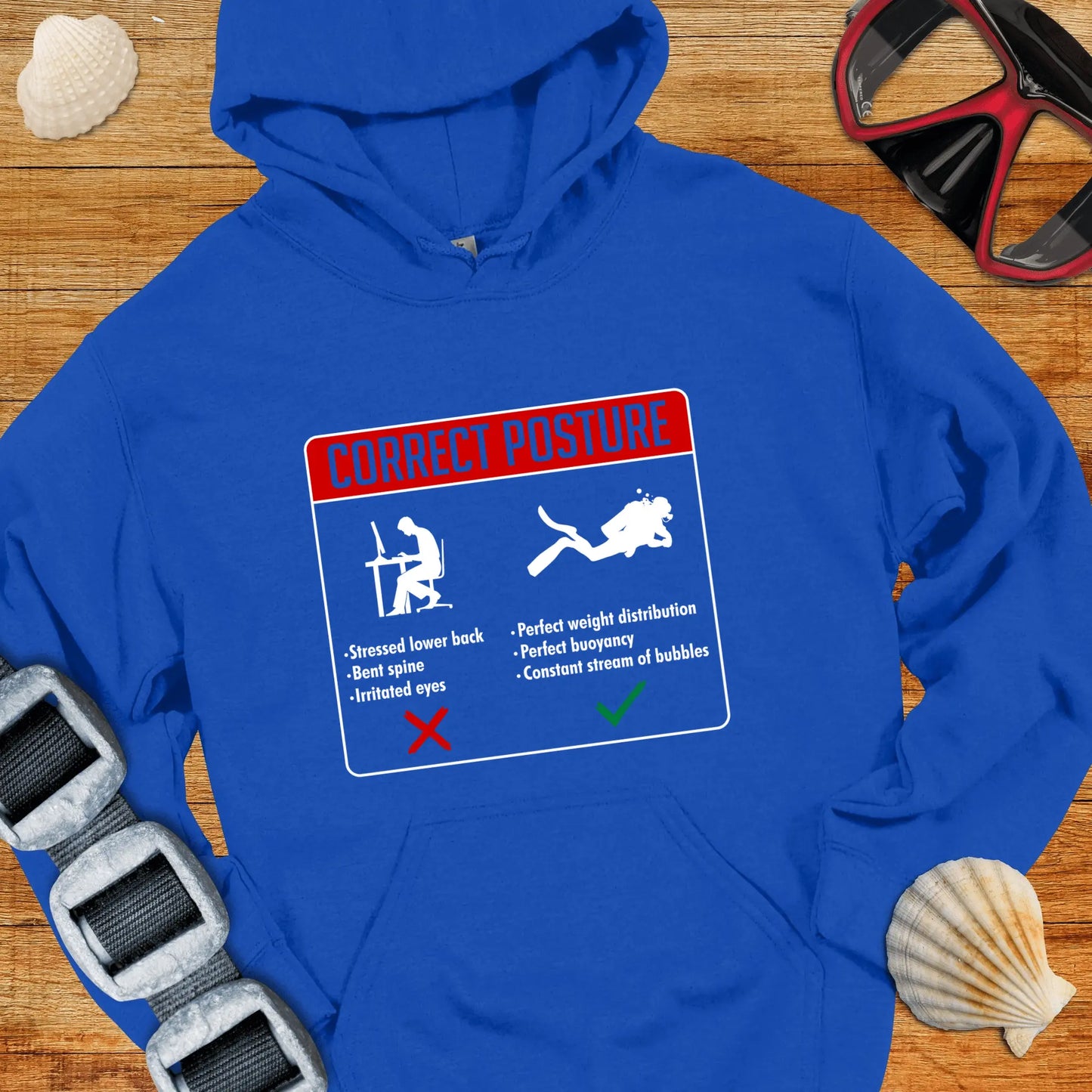 Hoodie Royal / S Correct Posture Hoodie