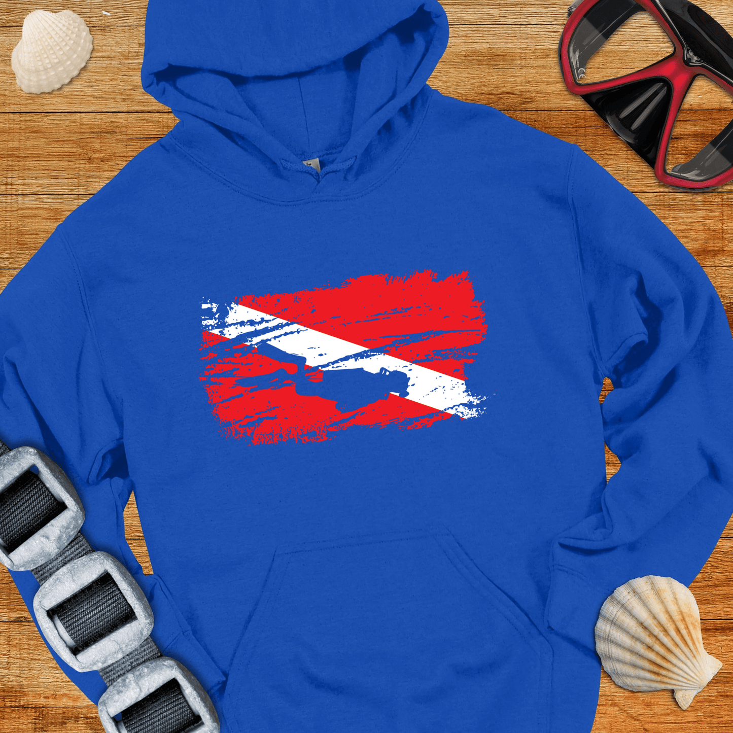 Hoodie Royal / S Grunge Diver Flag Hoodie