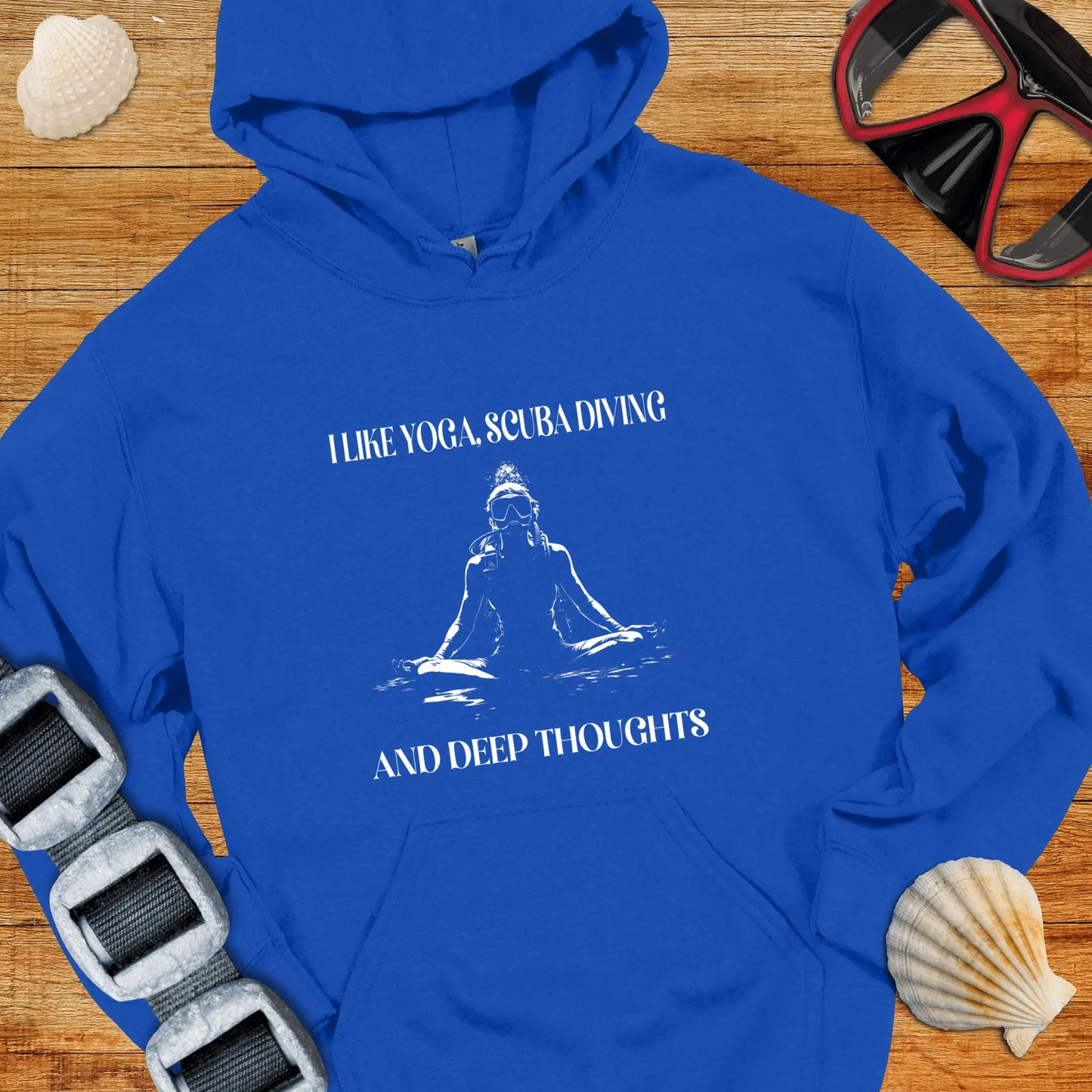 Hoodie Royal / S I Like Yoga & Diving Hoodie