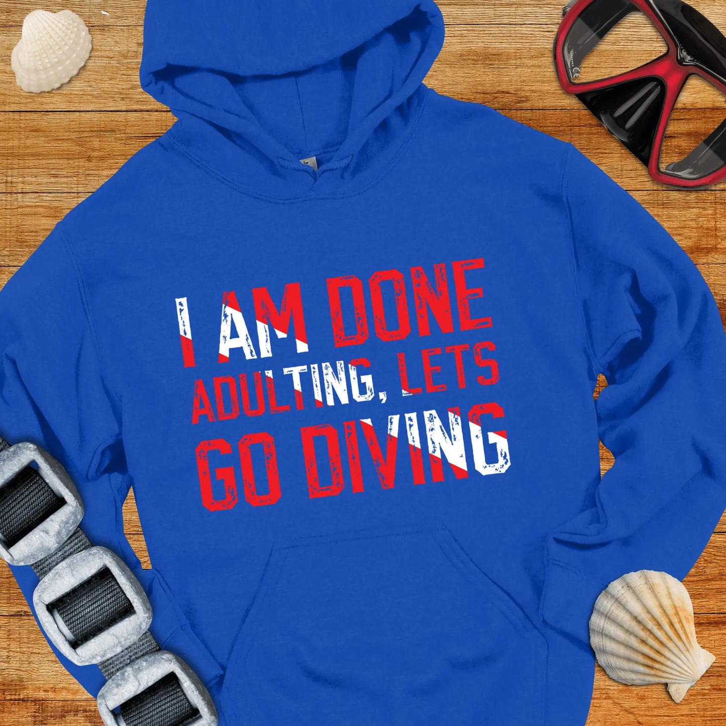 Hoodie Royal / S Lets Go Diving Hoodie