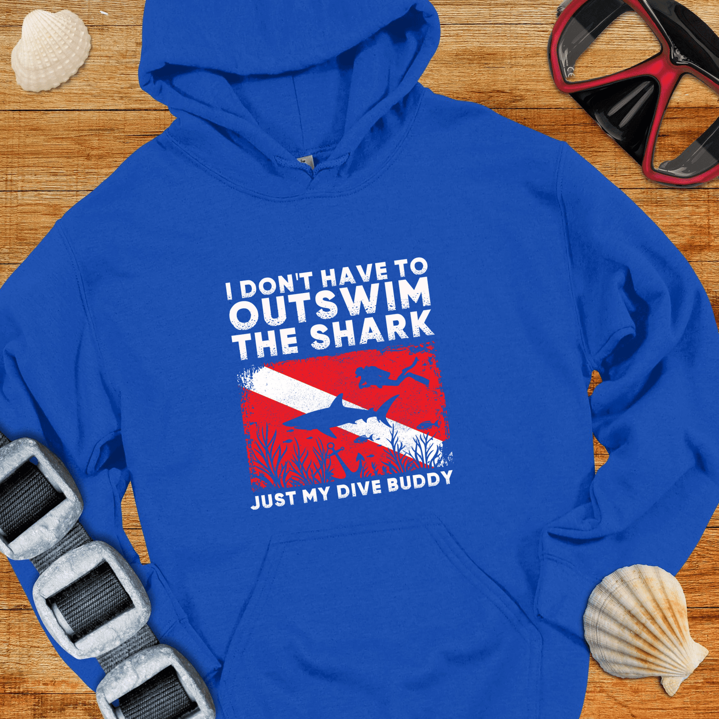 Hoodie Royal / S Outswim The Shark Hoodie