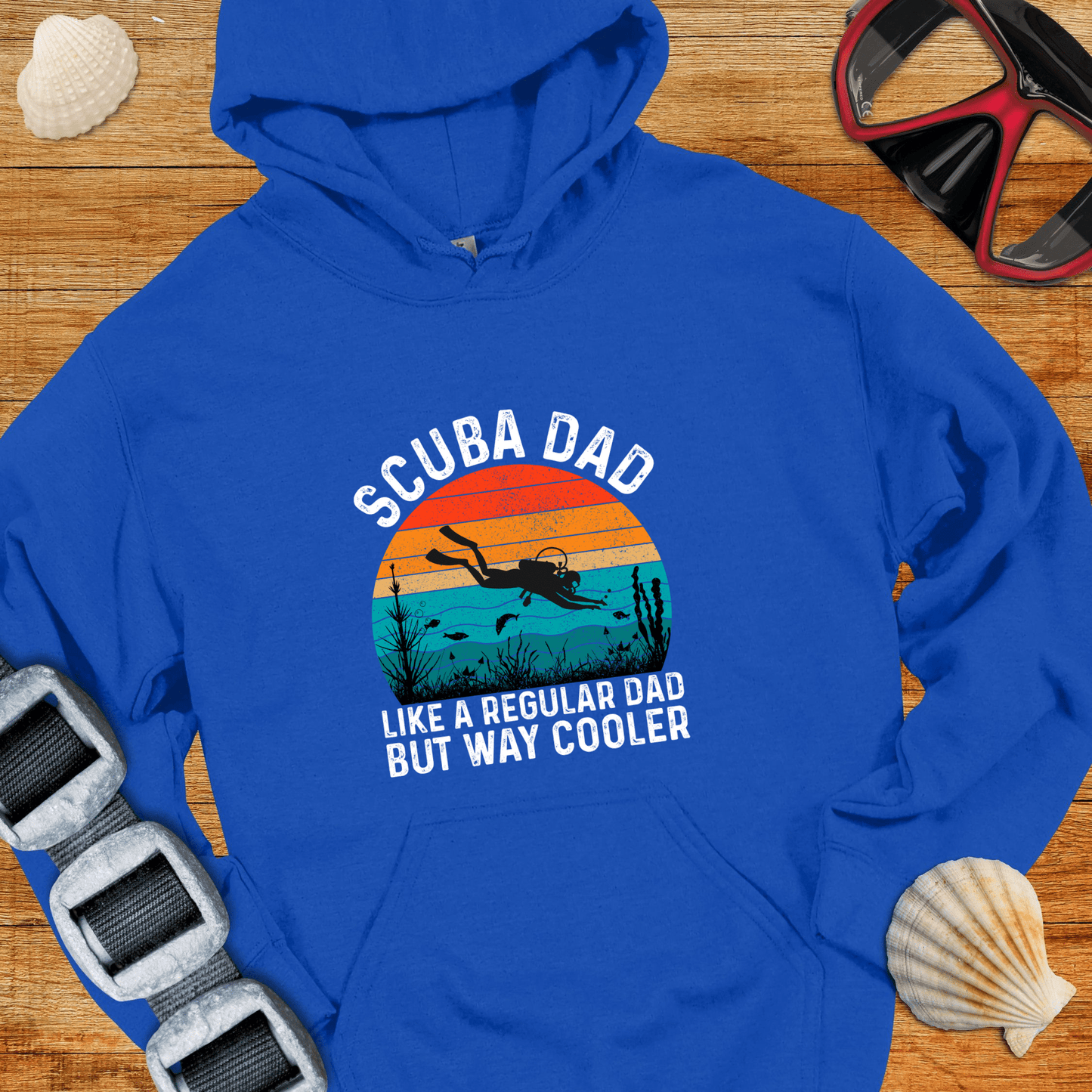 Hoodie Royal / S Scuba Dad Way Cooler Hoodie