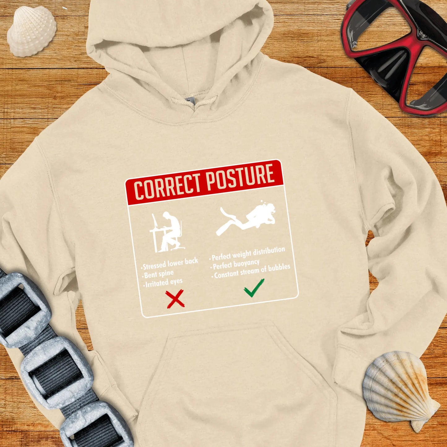 Hoodie Sand / S Correct Posture Hoodie