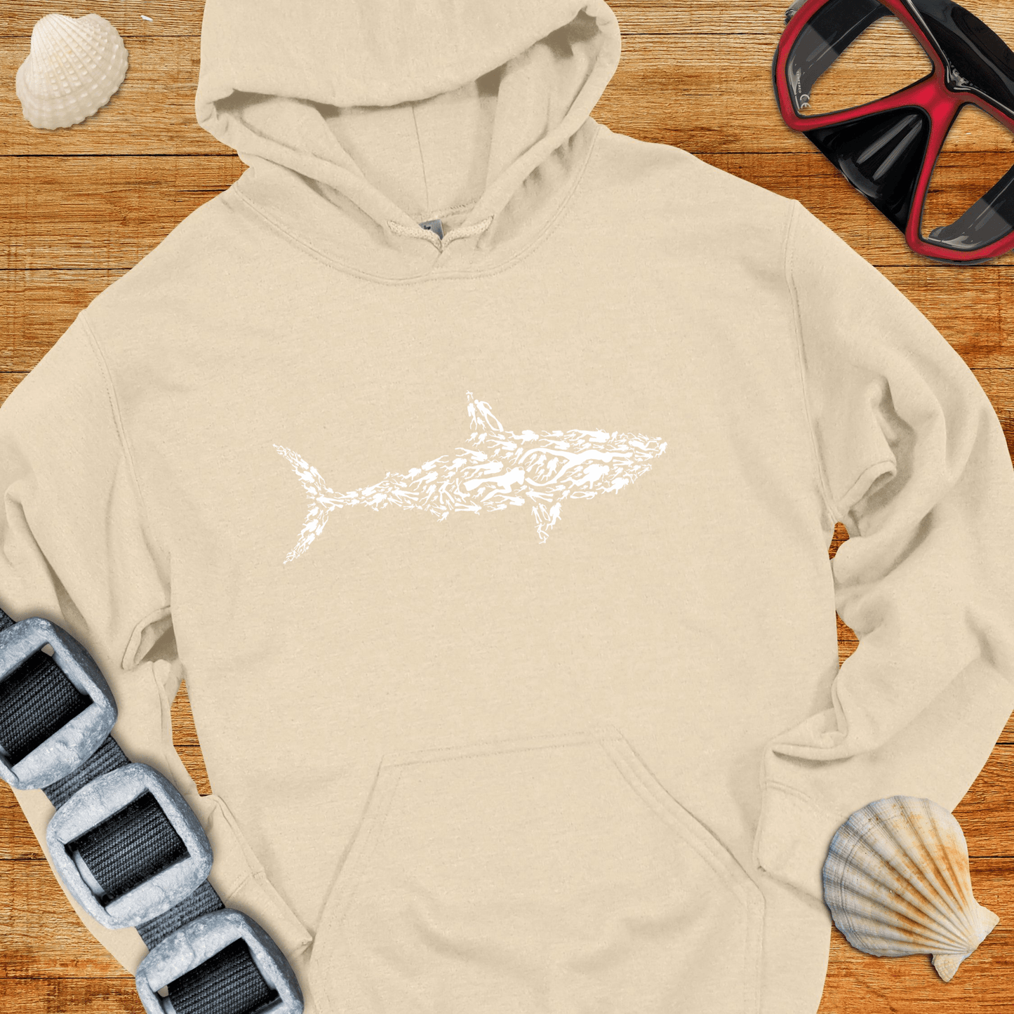 Hoodie Sand / S Diver Shark Hoodie
