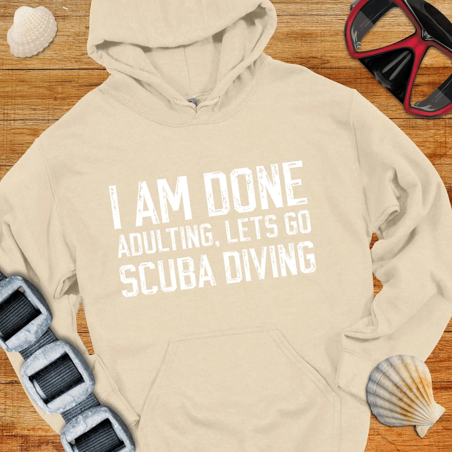 Hoodie Sand / S I Am Done Adulting Hoodie