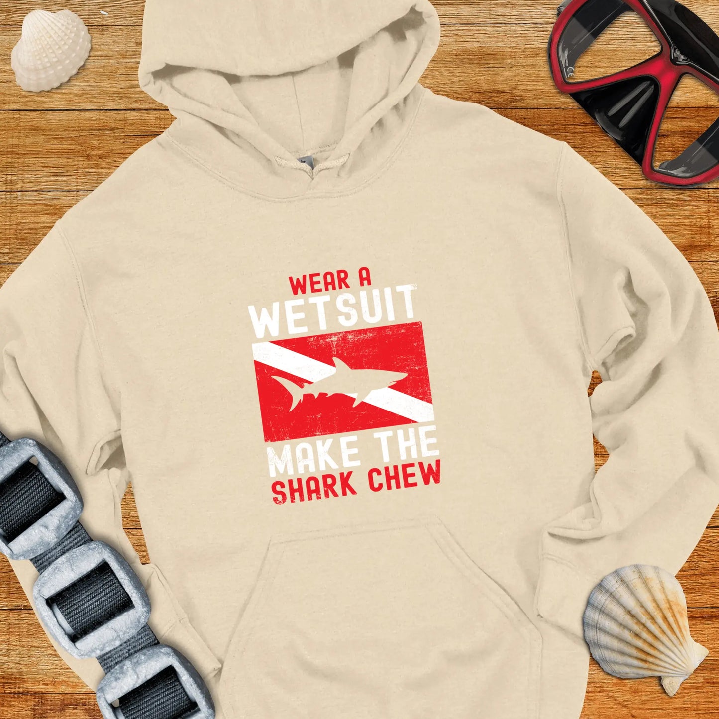 Hoodie Sand / S Make The Shark Chew Hoodie