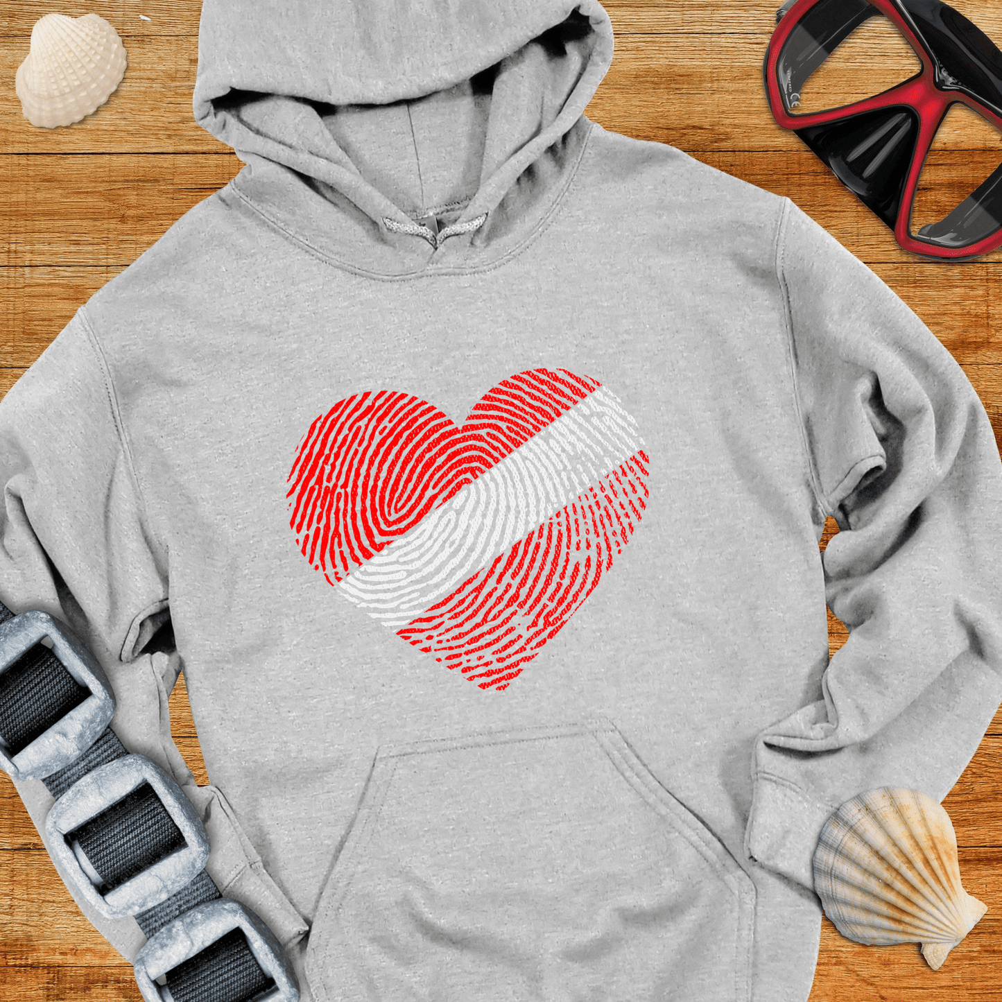Hoodie Sport Grey / S Diver Heart Hoodie