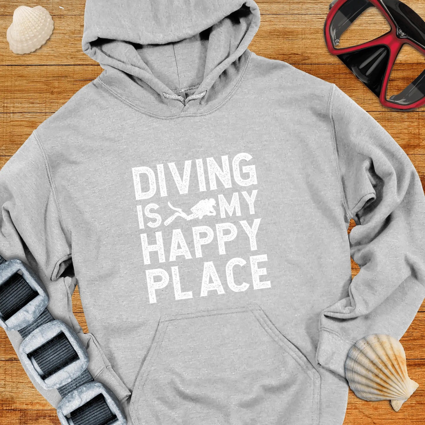 Hoodie Sport Grey / S Diving Is My Happy Place Hoodie