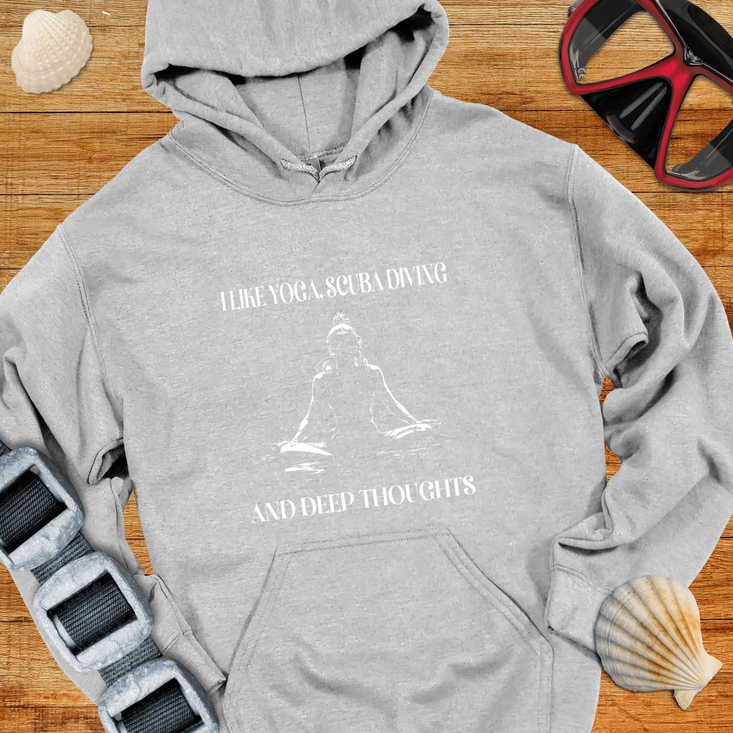 Hoodie Sport Grey / S I Like Yoga & Diving Hoodie