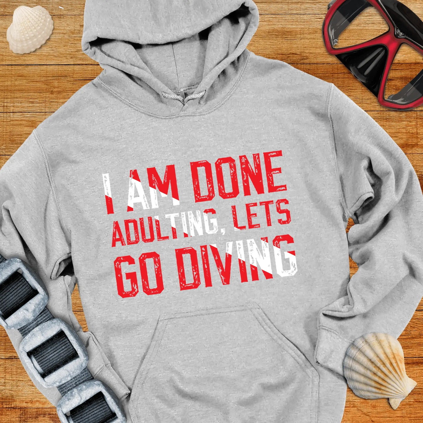 Hoodie Sport Grey / S Lets Go Diving Hoodie