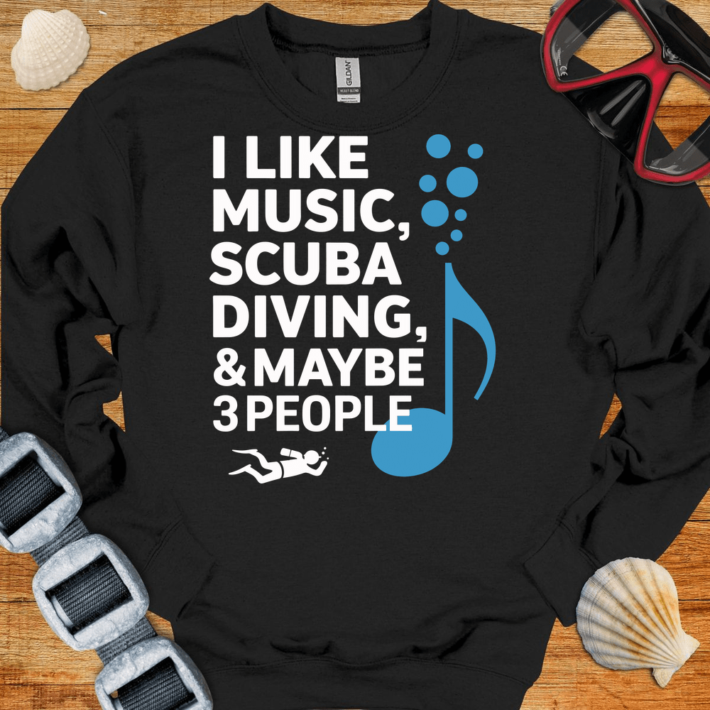 Sweatshirt S / Black Diving And Music Crewneck
