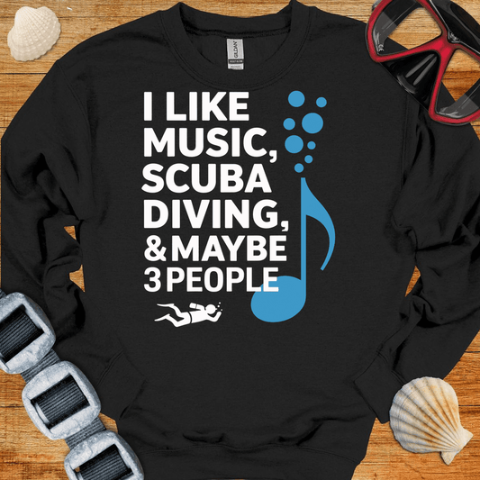 Sweatshirt S / Black Diving And Music Crewneck