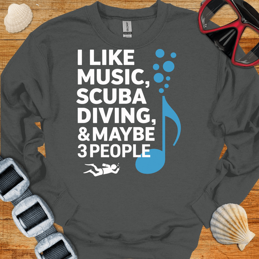 Sweatshirt S / Charcoal Diving And Music Crewneck