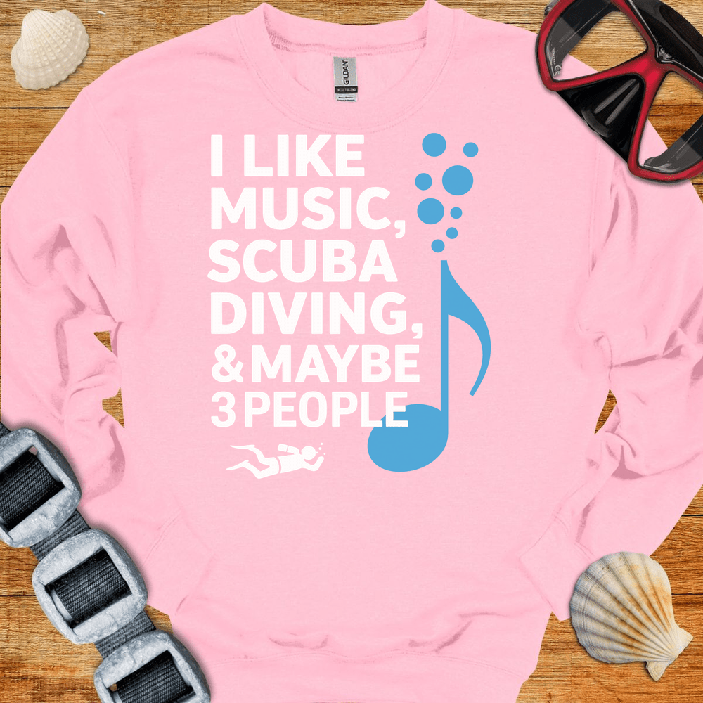 Sweatshirt S / Light Pink Diving And Music Crewneck
