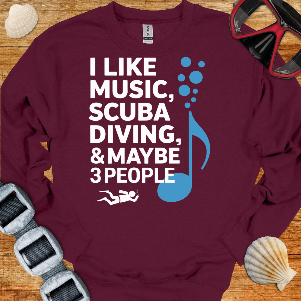 Sweatshirt S / Maroon Diving And Music Crewneck