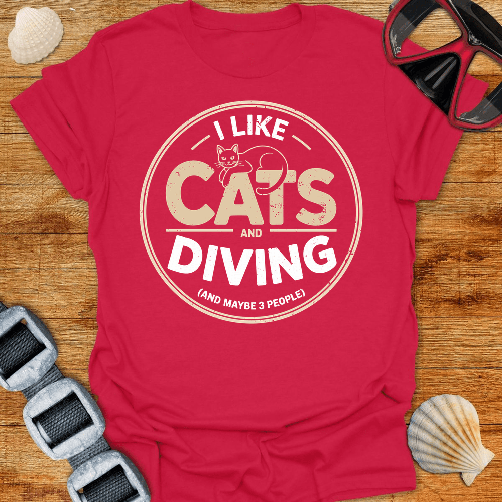 T-Shirt Antique Cherry Red / S Cats & Diving T-Shirt