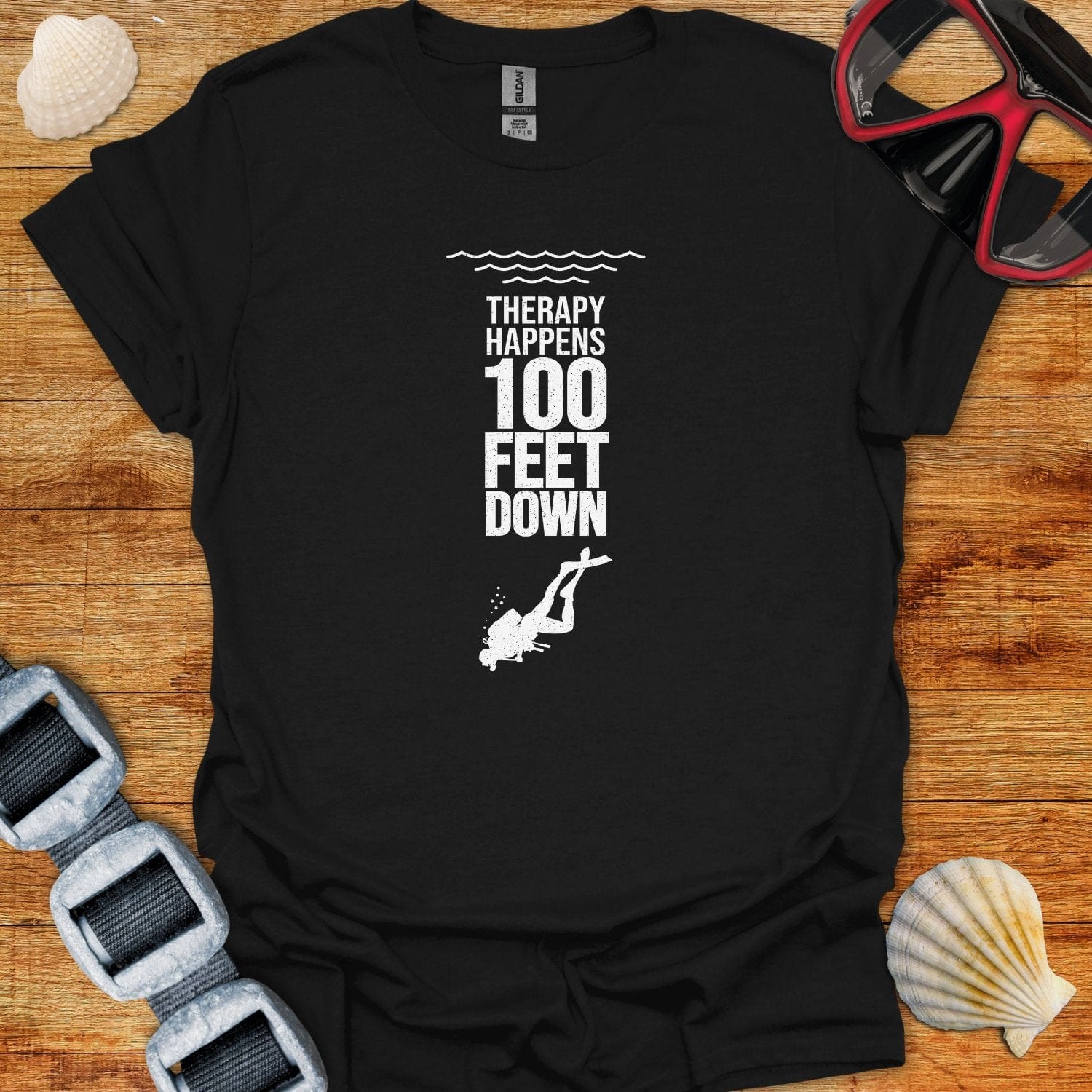 T-Shirt Black / S 100 Feet Down