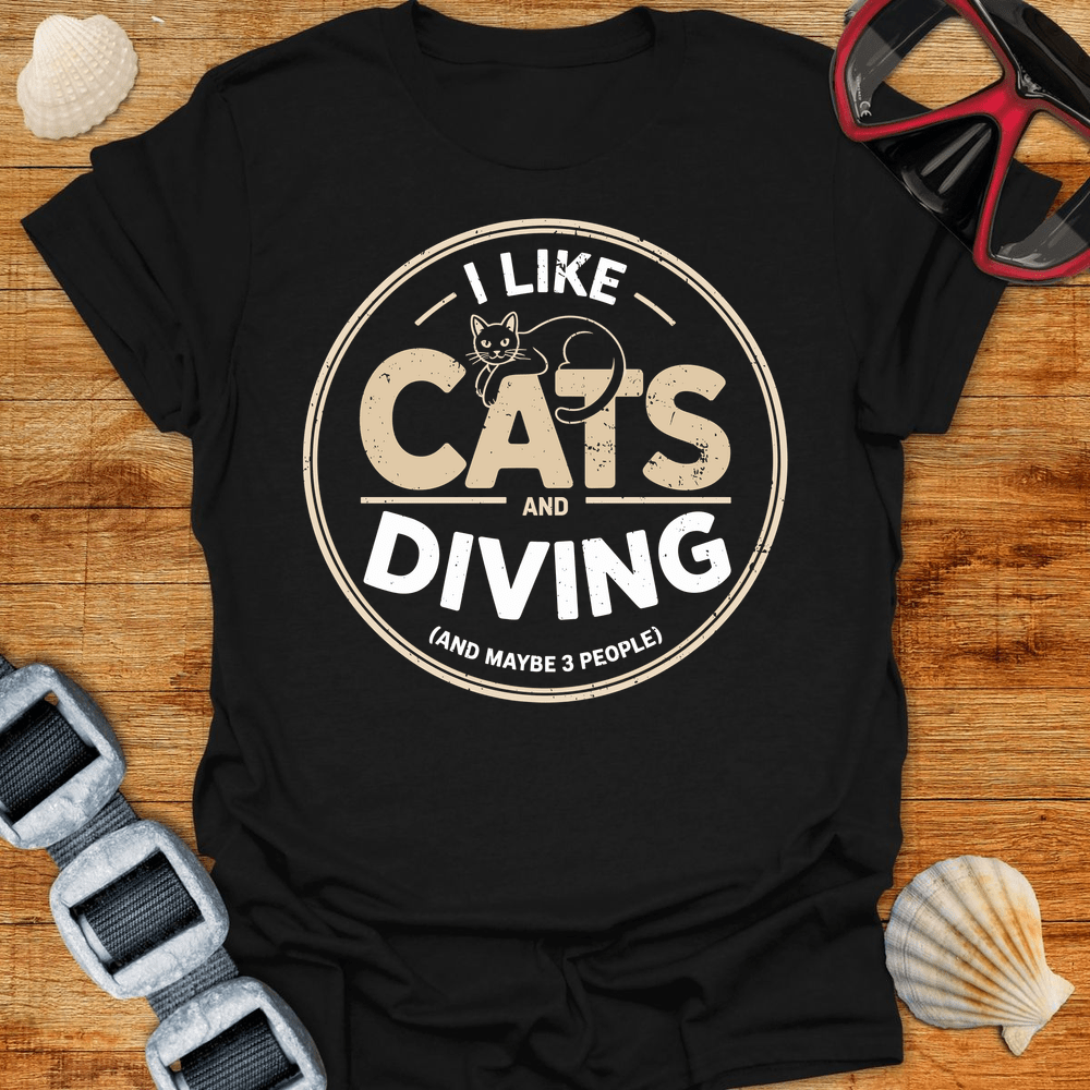 T-Shirt Black / S Cats & Diving T-Shirt