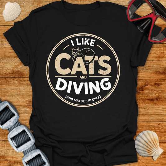 T-Shirt Black / S Cats & Diving T-Shirt