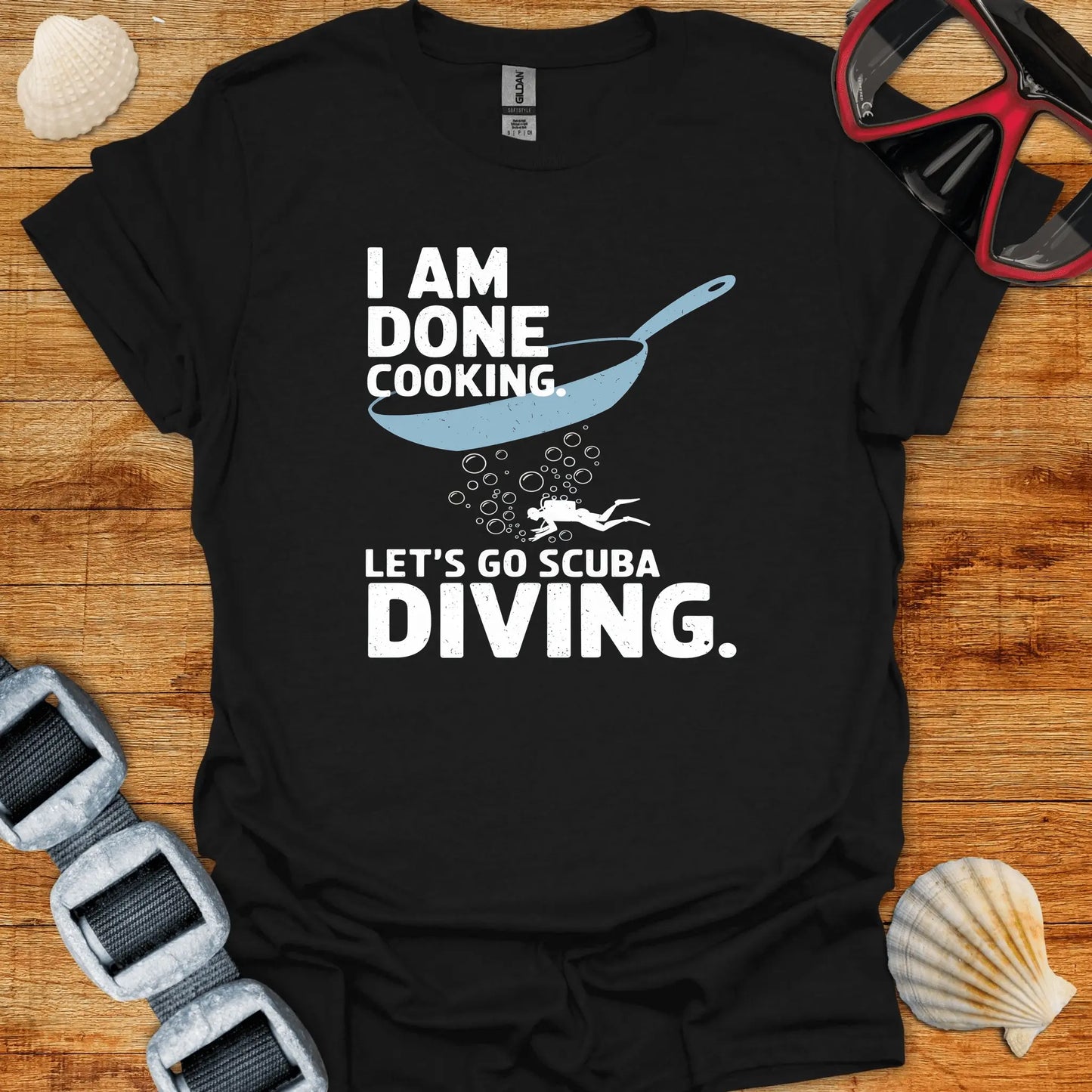 T-Shirt Black / S Cooking Scuba
