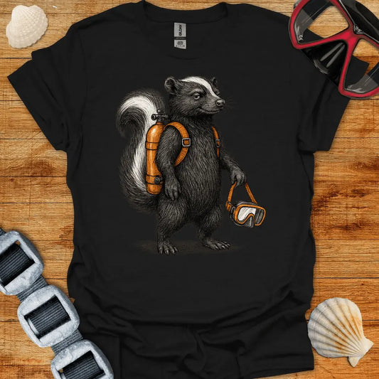 T-Shirt Black / S Diving Skunk T-Shirt