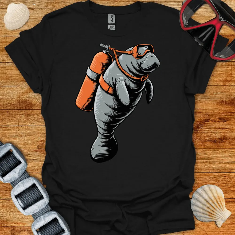 T-Shirt Black / S Manatee Diver T-Shirt