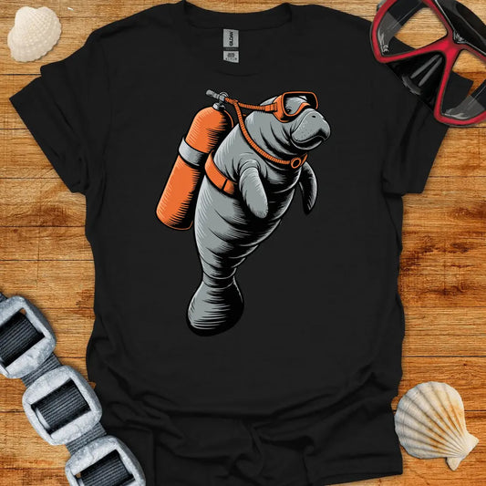 T-Shirt Black / S Manatee Diver T-Shirt