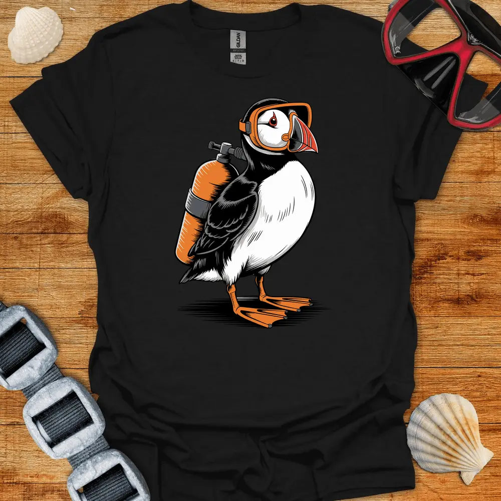T-Shirt Black / S Puffin Diver T-Shirt
