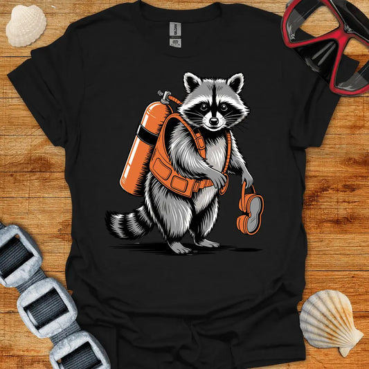 T-Shirt Black / S Racoon Diver T-Shirt