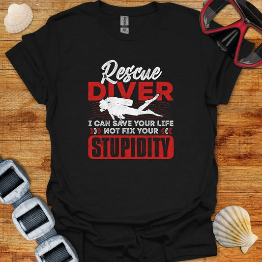T-Shirt Black / S Rescue Diver