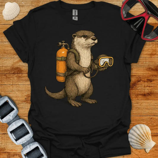 T-Shirt Black / S Scuba Otter T-Shirt