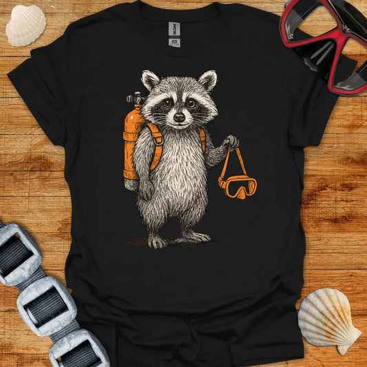 T-Shirt Black / S Scuba Racoon T-Shirt