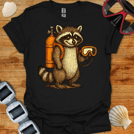T-Shirt Black / S Scuba Wry Racoon T-Shirt