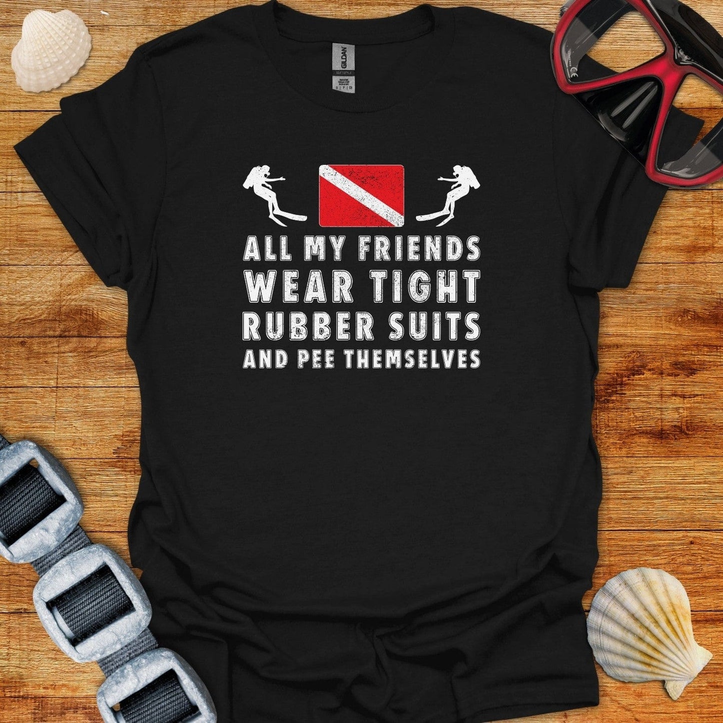 T-Shirt Black / XS All My Friends Wear Tight Rubber Suits