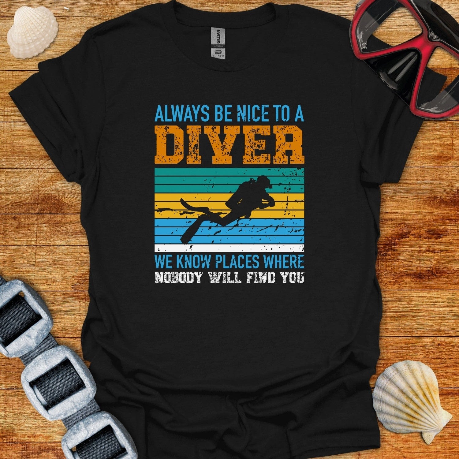 T-Shirt Black / XS Always Be Nice To A Diver IV