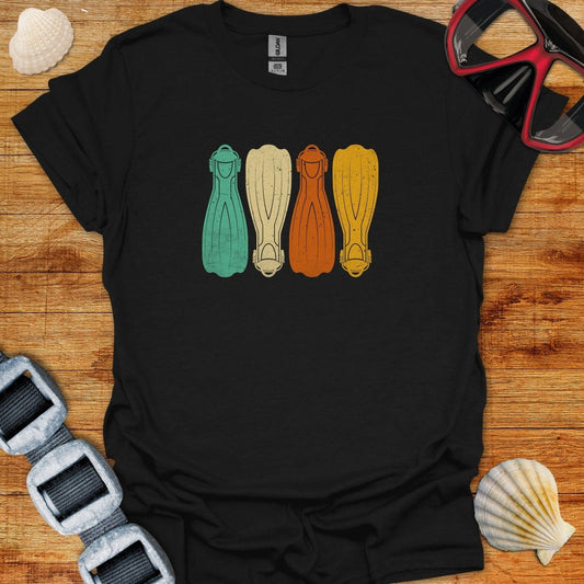 T-Shirt Black / XS Retro Fins