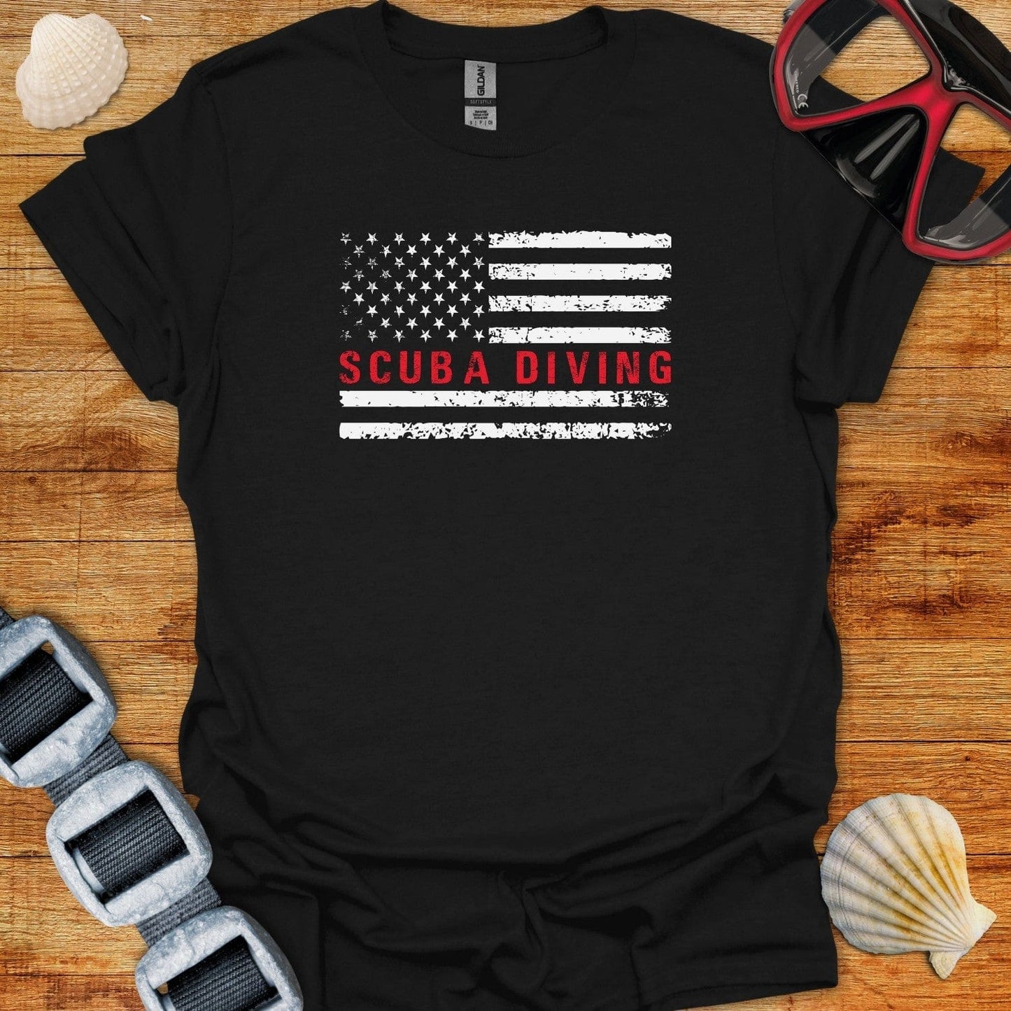 T-Shirt Black / XS USA Flag