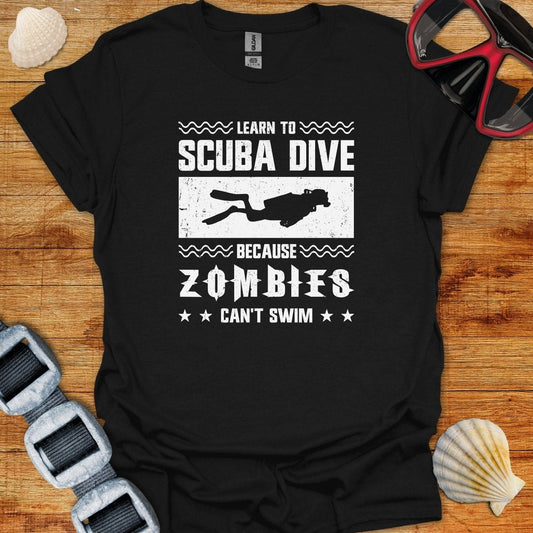 T-Shirt Black / XS Zombies Can't Swim
