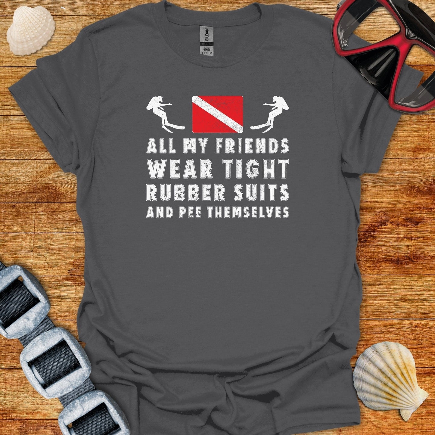 T-Shirt Charcoal / S All My Friends Wear Tight Rubber Suits T-Shirt