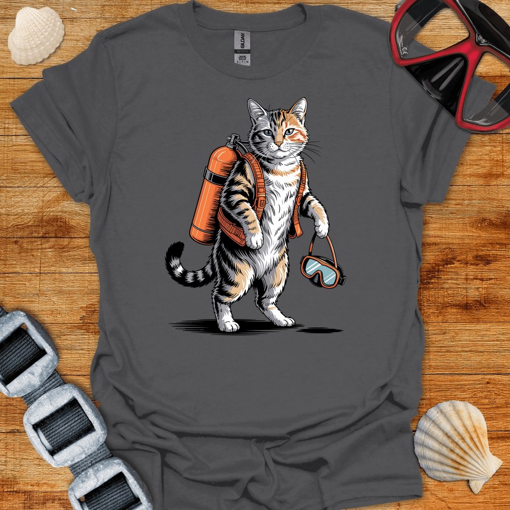 T-Shirt Charcoal / S Cat Diver T-Shirt
