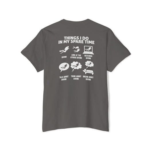 T-Shirt Charcoal / S Custom - Things I Do In My Spare Time + Diver Badge - T-Shirt